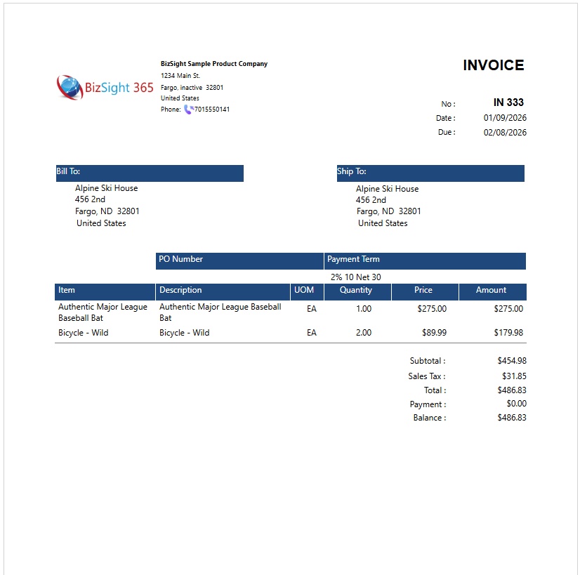 Customizable Invoice Templates