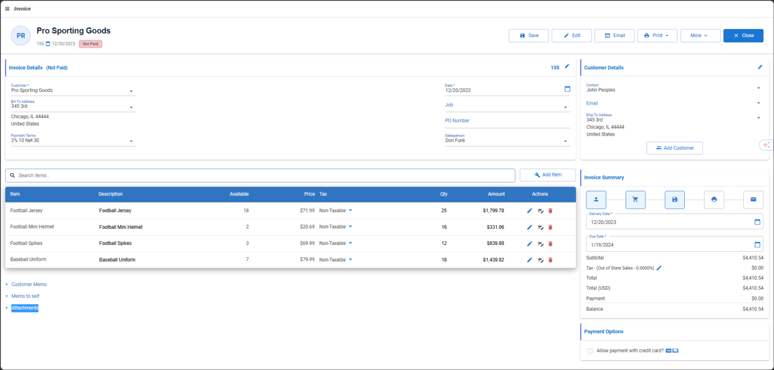 Invoice BizSight 365
